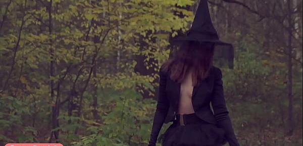  Take off my Halloween costume. Jeny Smith naked in forest